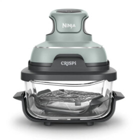 Ninja FN101EUSG Crispi, přenosná horkovzdušná fritéza, 4v1,zelená,příkon 1700 W, skleněné nádoby 1,4 l a 3,8 l, bez PFAS