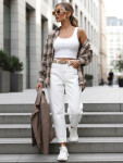 Dámská kostkovaná košile DY0485 béžovo-černá - FashionStreet UNI