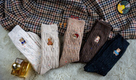 Magnetis ponožky YN5042 Medvídek melanžový černá univerzální