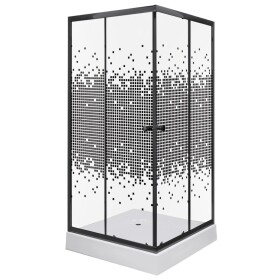 KERRA - Sprchový kout Černý Pixel SQ 90 (s vaničkou) 5907548118356