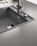 FRANKE - Maris Fragranitový dřez MRG 610-52 RTL, 56x51 cm, šedý kámen 114.0661.386
