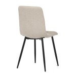 Židle jídelní, potah krémová látka, kovová čtyřnohá podnož, černý mat