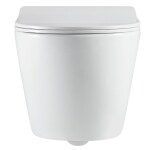 Erga Erga, závěsný set pod omítku Laveo Akan + závěsná WC mísa Lily+ s toaletním sedátkem z duroplastu + splachovací tlačítko, bílá lesklá, ERG-SE… ERG-SETLAVLILYWHCR