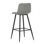 Židle barová, zelená látka, čtyřnohá kovová podnož, černý mat