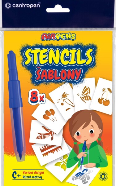 Šablony k foukacím fixům, set C+ 8 ks