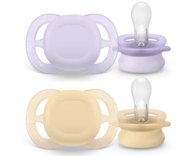 Philips Avent Ultra Start SCF075/11 béžová, šeříková / Dudlík / 0-2 měsíce / 2 ks