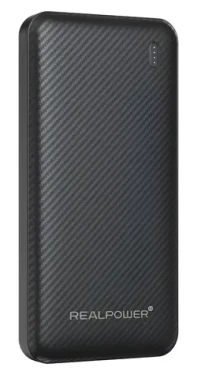 RealPower PB-10000 SSB černá / Powerbanka 10 000 mAh / Pevnolátková baterie / USB-C 20W / USB-A 22,5W (558787)