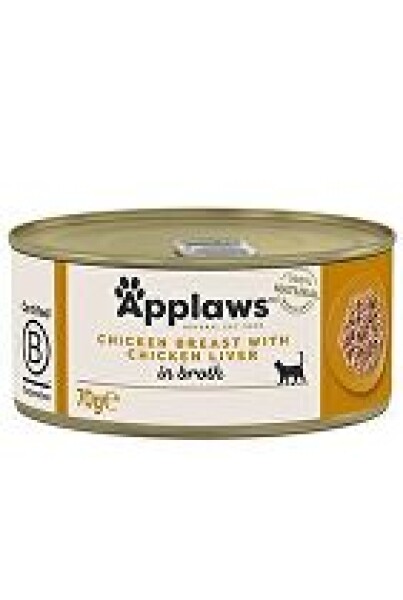 Applaws Cat konz. Adult Broth kuřecí prsa s játry 70g
