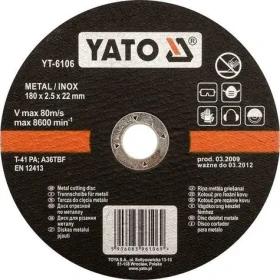YATO Řezný kotouč na kov INOX 125x22x2,5 mm / Řezný kotouč / Nerezová ocel / O 125 mm