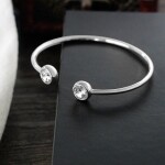 Pevný bangles náramek Iva Gold - ocel, zirkon, Zlatá