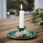 Ib Laursen Svícen Enamel Dark Green, zelená barva, smalt