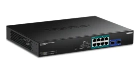 TRENDnet 10-Port Web Smart PoE++ switch / Switch / 8x Gigabit PoE++ / 2x SFP / 180 W PoE / 20 Gbit/s / 1U (TPE-1020SB)