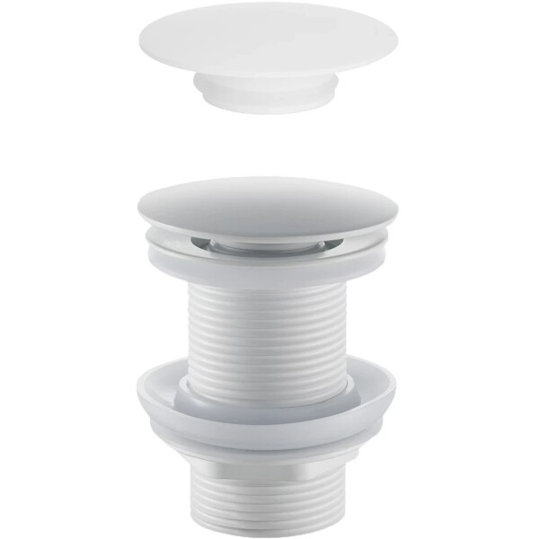Cerano Umyvadlová výpusť, 5/4“ click-clack bez přepadu + kryt z litého mramoru, bílá matná, CER-431752