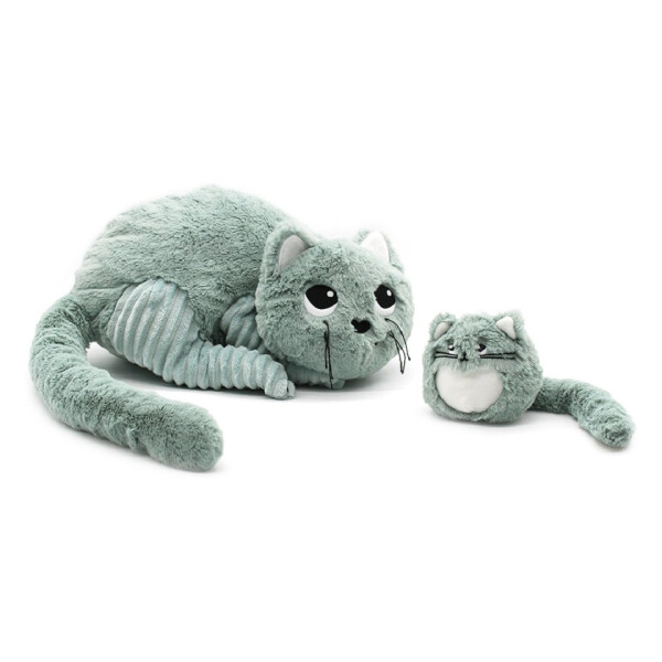 Ptipotos Plyšová kočka Miaou mátová (máma s miminkem) 32 cm