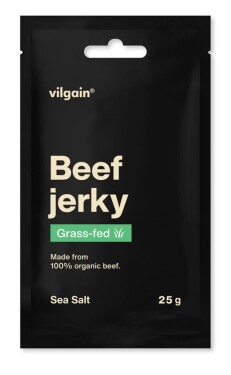 Vilgain Grass-Fed Hovězí jerky BIO – 5× mořská sůl 25 g