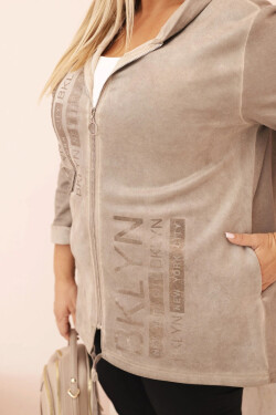 Dámská mikina Plus Size s kapucí a potiskem BKLYN fango UNI