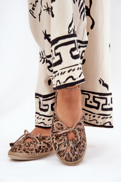 Ploché baleríny z přírodní kůže leopardí Zazoo 10179 hnědé 39