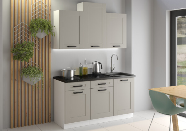 Kuchyňská linka 150 cm Luna 1 - Bílá + Clay Grey