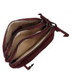 Semišová dámská crossbody kabelka Lory, vínově červená