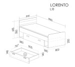 Postel Lorento L13 Barva korpusu: Dub nash / bílá
