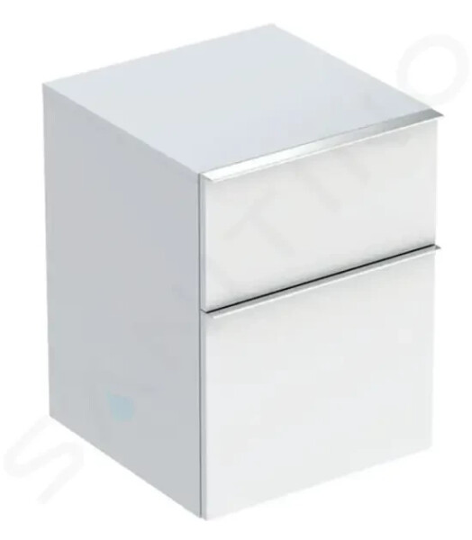 GEBERIT - iCon Boční skříňka, 450x600x476 mm, 2 zásuvky, lesklá bílá 502.315.01.2
