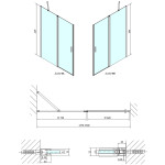 POLYSAN - ZOOM BLACK sprchové dveře 1400, čiré sklo ZL1314B