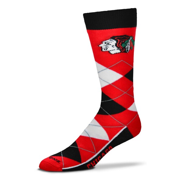 For Bare Feet Pánské Ponožky Chicago Blackhawks Graphic Argyle Lineup Socks