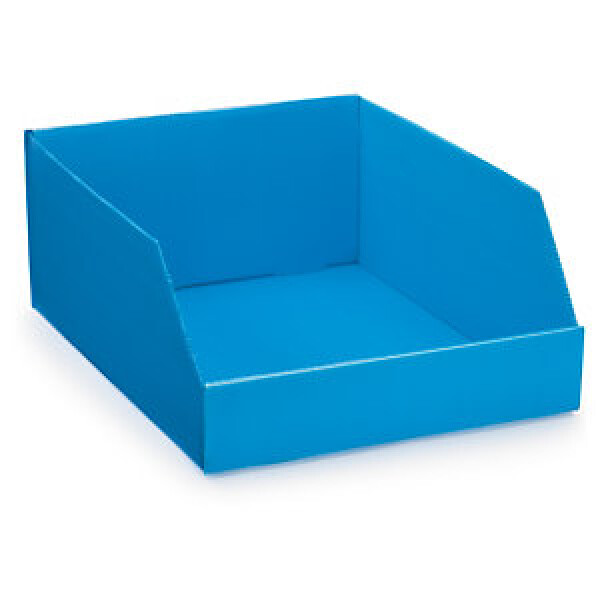 25 x Plastový regálový zásobník, skládací 380 x 300 x 155 mm, tmavě modrý, objem 16l, nosnost 15kg