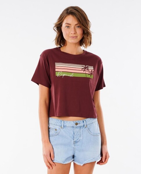 Tričko Rip Curl TALLOWS CROP TEE Maroon