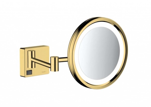 HANSGROHE - AddStoris Kosmetické nástěnné zrcátko s LED osvětlením, leštěný vzhled zlata 41790990