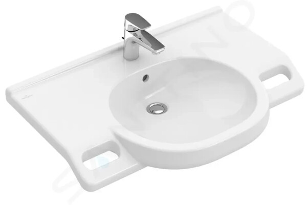 VILLEROY & BOCH - ViCare Umyvadlo Vita 800x550 mm, s přepadem, otvor pro baterii, AntiBac, CeramicPlus, alpská bílá 412080T2