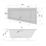 POLYSAN - ANDRA R asymetrická vana 160x90x45cm, bílá 81541