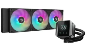 DEEPCOOL MYSTIQUE 360 ARGB černá / AIO vodní chladič CPU / 3x 120 mm / TFT-LCD displej / AMD + Intel (R-LX750-BKADSNC-G-1)