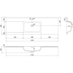 MEXEN/S - Orio koupelnová skříňka 140 cm s umyvadlem Otis, 1 šuplík, grafit mat/bílá mat 91A10-14023-1-BF66-W18M01