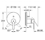 GROHE - Lineare Baterie pod omítku pro 2 spotřebiče, kartáčovaný Hard Graphite 24064AL1
