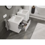MEXEN/S - Rivel koupelnová skříňka 50 cm s umyvadlem Otis, 2 zásuvky, reliéf , bílá mat 91A20-05047-2-BFF01-W18M01