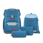 Školní aktovka pro prvňáčky – 4 dílný set, Step by Step BASIS Blue Hearts, AGR