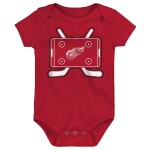 Outerstuff Dětské body Detroit Red Wings NHL Littlest Player 3Pk Creeper Se Velikost: Batole 6-9 Měsíců