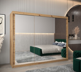 Šatní skříň Abi T3 Barva korpusu: Dub artisan, Rozměry: 250 cm, Dveře: Dub artisan