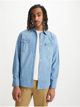 Levi&#39;s Světle modrá pánská džínová košile Levi's® Barstow Western Standard - Pánské