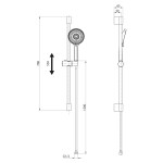 SAPHO - Sprchová souprava, posuvný držák 708, černá mat SC715B