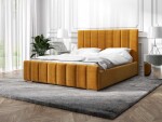 FRONTI Postel MODEL 12 180x200 hořčicová - MAGIC VELVET 2288