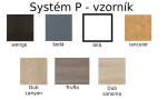 Skříň policová P4 Barva korpusu: Wenge, Lišta: Dub - sonoma, Barva dvířek: Trufla