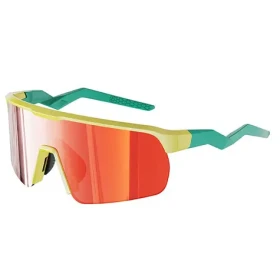 VeyRey Sportovní sluneční brýle Ocli žlutá obruba červená skla (8596545424286)