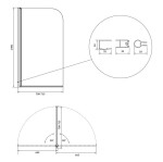 CERSANIT - VANOVÁ ZÁSTĚNA EASY NEW 140x70 ZLATÁ, JEDNOKŘÍDLÁ S1037-002