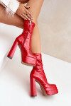 Lakované Botky Na Platformě A Vysokém Podpatku Červené Lotisha 38