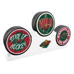 Mustang Puk Minnesota Wild NHL 3 Puck Podium Set