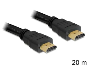 DeLock HDMI kabel High Speed s Ethernetem / A (M) - A (M) / 20 m / 4K / 10,2 Gbit/s / zlaté kontakty (83452)