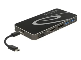 Delock 87773 černá / Dokovací stanice / USB-C 3.2 / DP + HDMI + VGA / PD 100W (87773)