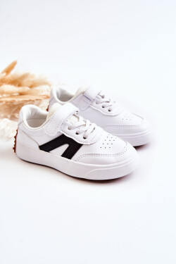 Dětské kožené nízké sportovní boty Černobílá Jessie 25